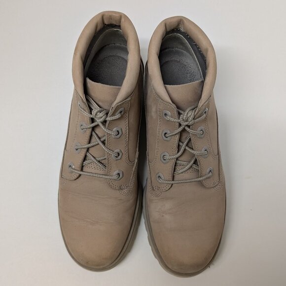 Timberland Lyonsdale Chunky-Sole Leather Boots in Light Beige & Grey - Picture 10 of 16